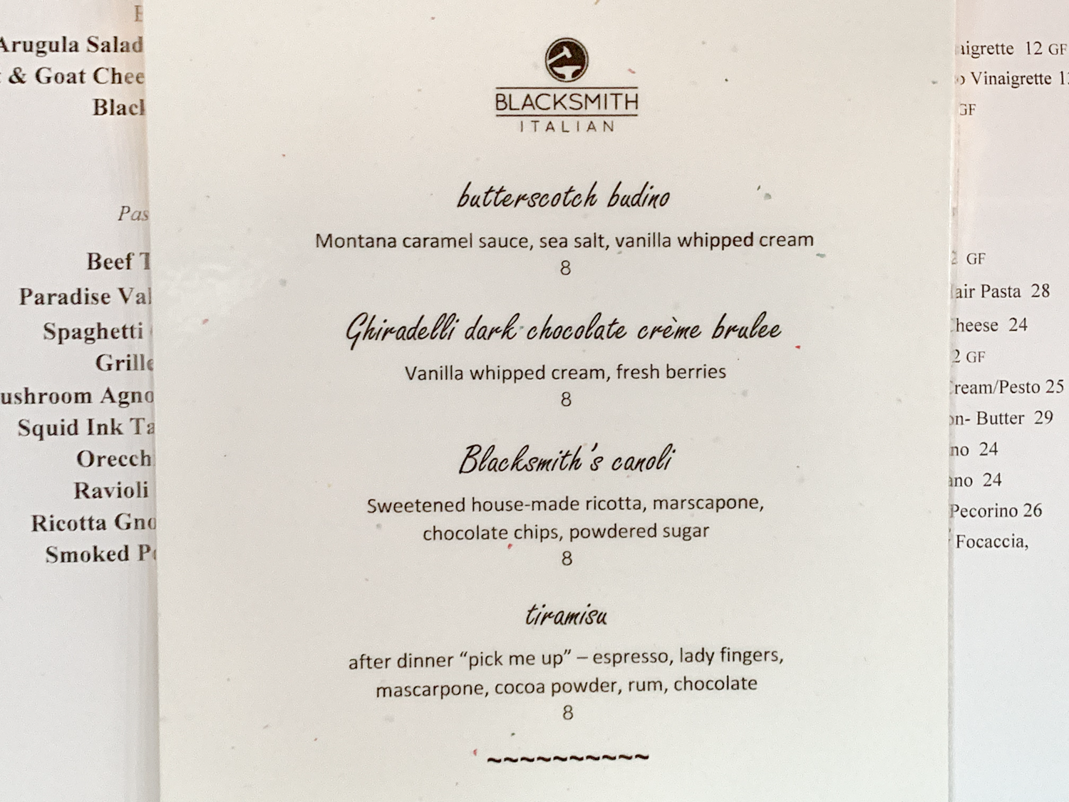 The Butterscotch Budino at Blacksmith Italian – A Culinary Treasure! By Steven Shomler
