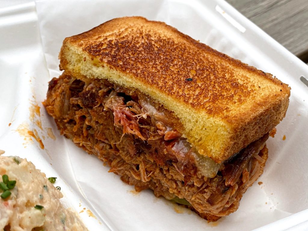 The Porky Melt at The Dinner Bell Barbecue Food Cart This is Culinary