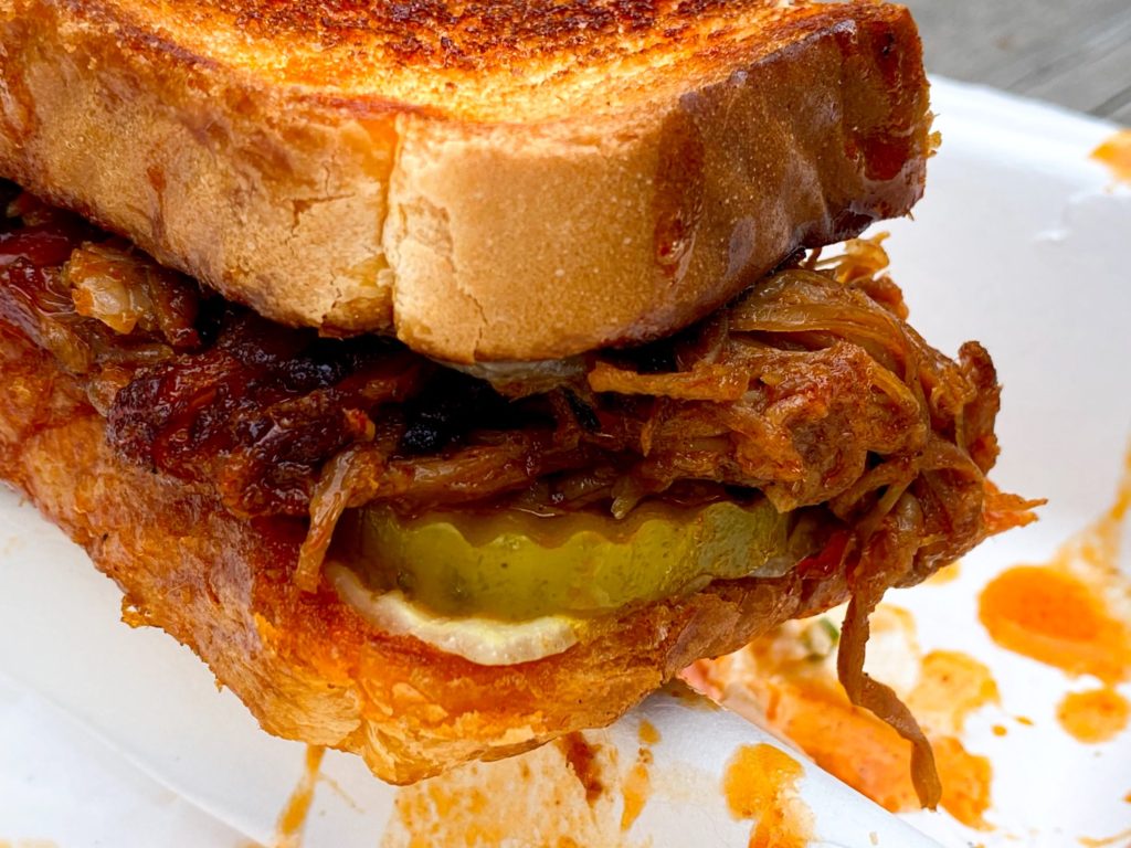 The Porky Melt at The Dinner Bell Barbecue Food Cart This is Culinary