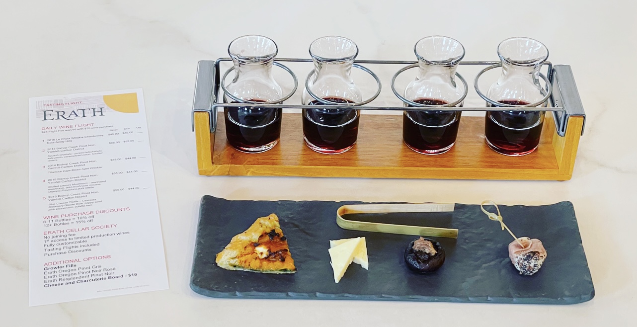 4 Year Single Vineyard Pinot Noir Vertical & 4 Amazing Bites! Erath Tasting Room Spring Wine Flight Portland, Oregon by Steven Shomler This is Culinary Treasure Culinary Treasure Network 