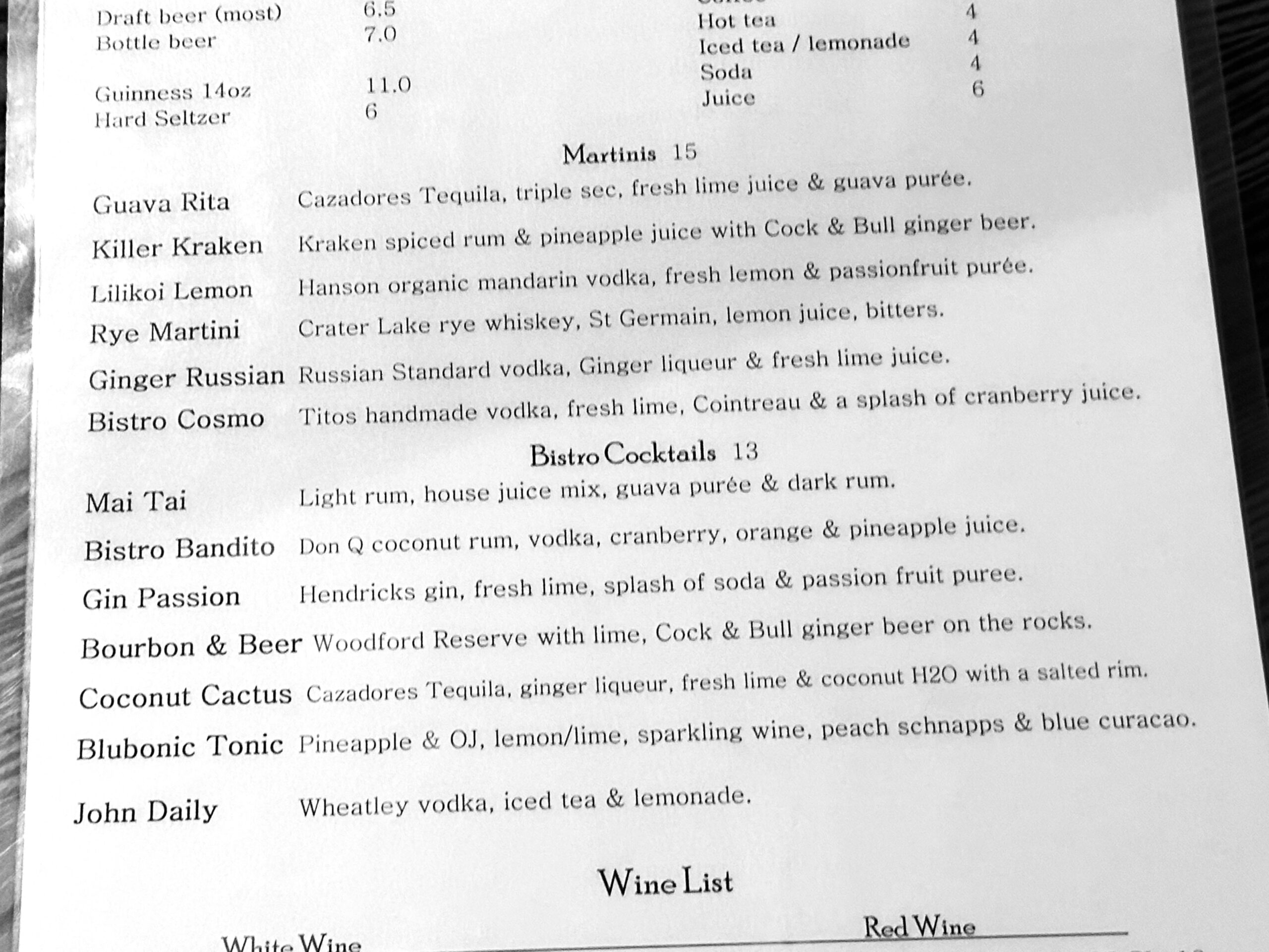 The Bistro in Kilauea on the Island of Kauai