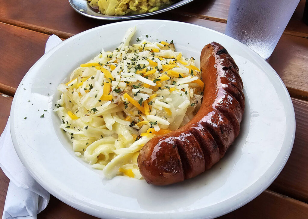 Bavarian spicy bierwurst at Urban German Wursthaus in St Johns