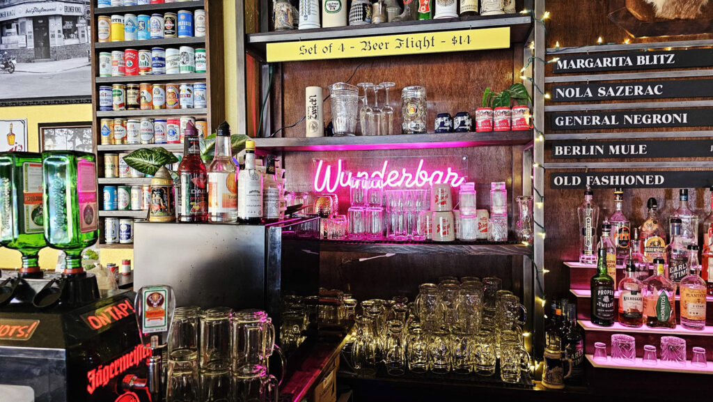 A bit of the bar at Urban German Wursthaus in St Johns