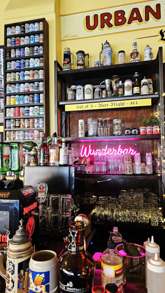 A bit of the bar at Urban German Wursthaus in St Johns
